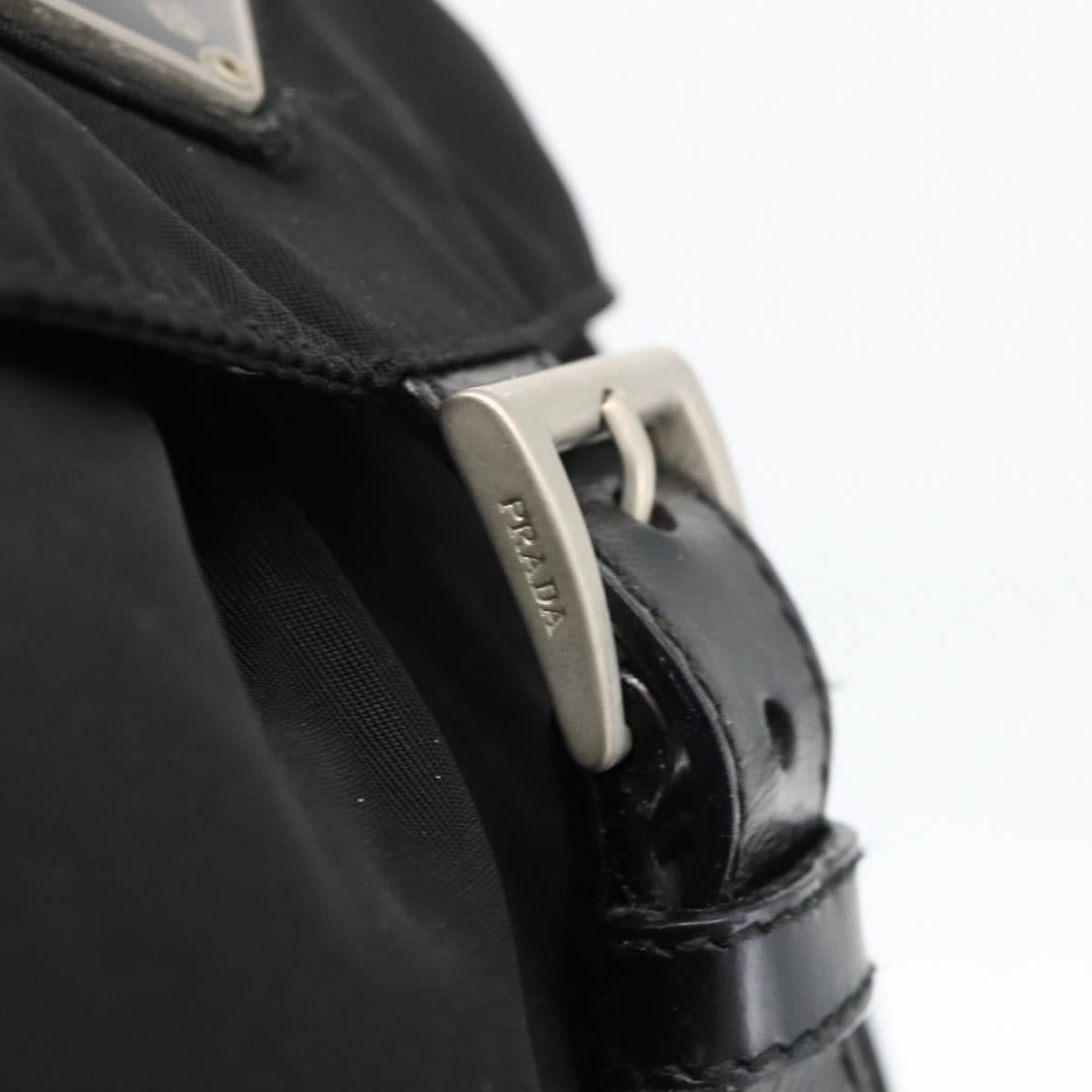 PRADA Backpack Nylon Black Silver Auth bs32793
