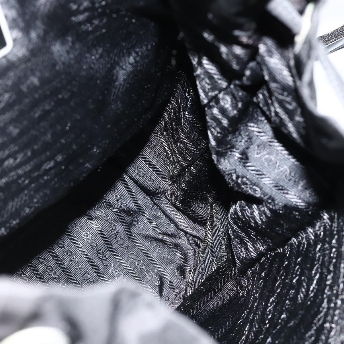 PRADA Backpack Nylon Black Silver Auth bs32793