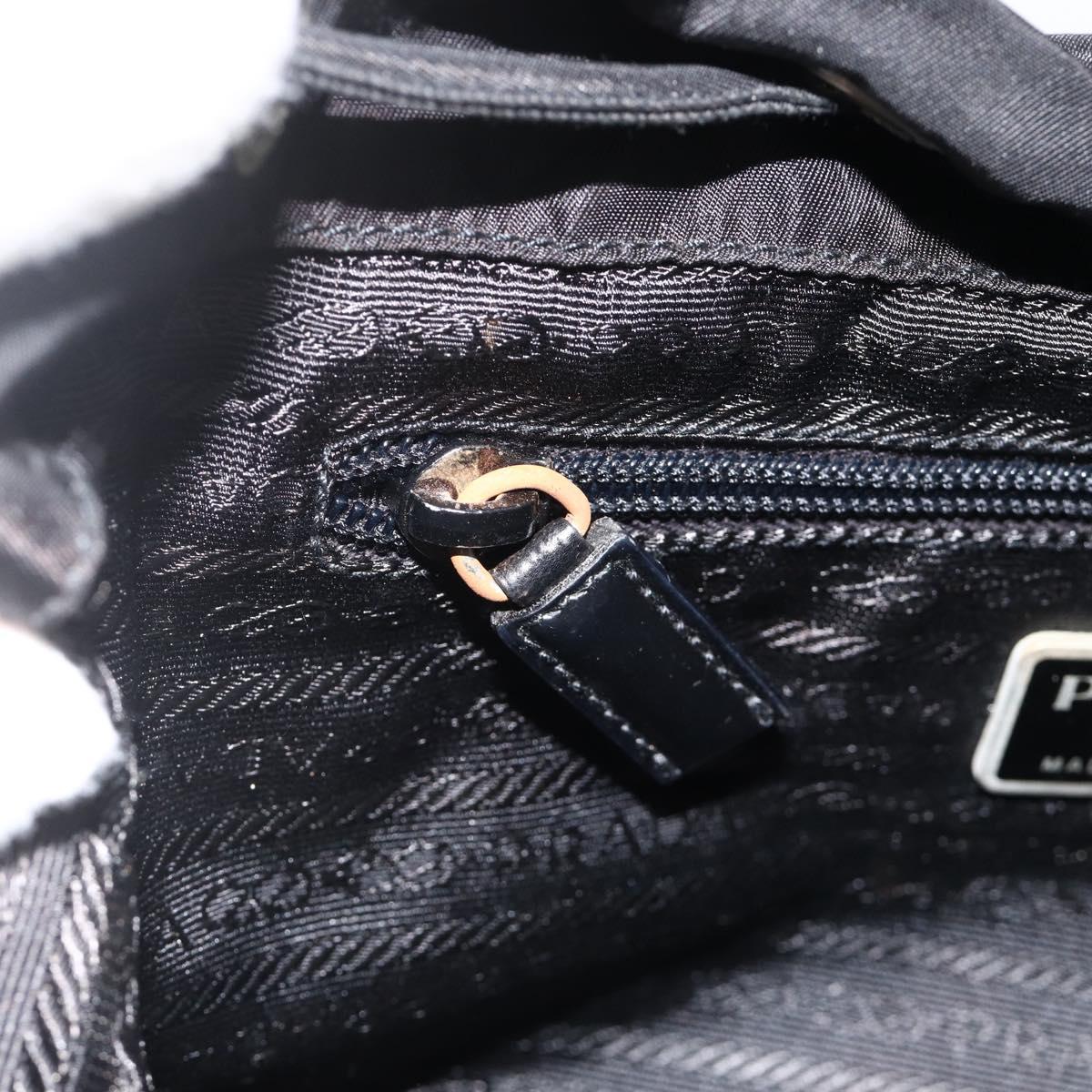 PRADA Backpack Nylon Black Silver Auth bs32793