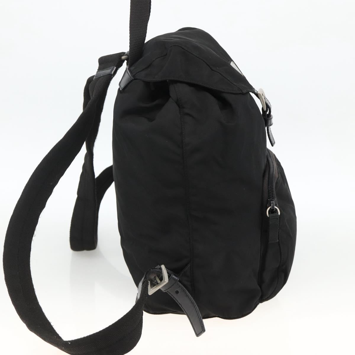 PRADA Backpack Nylon Black Silver Auth bs32793