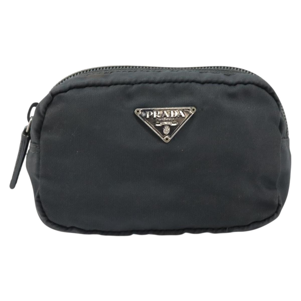 PRADA Pouch Nylon Black Auth bs32795