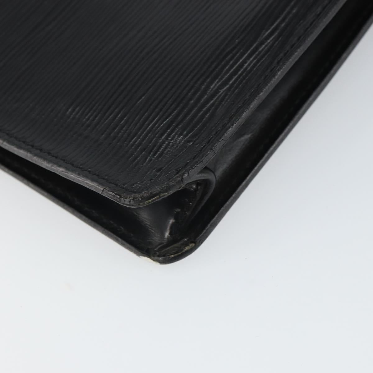 LOUIS VUITTON Epi Porte Documents繝ｻSenatur Briefcase Black M54452 Auth bs32800