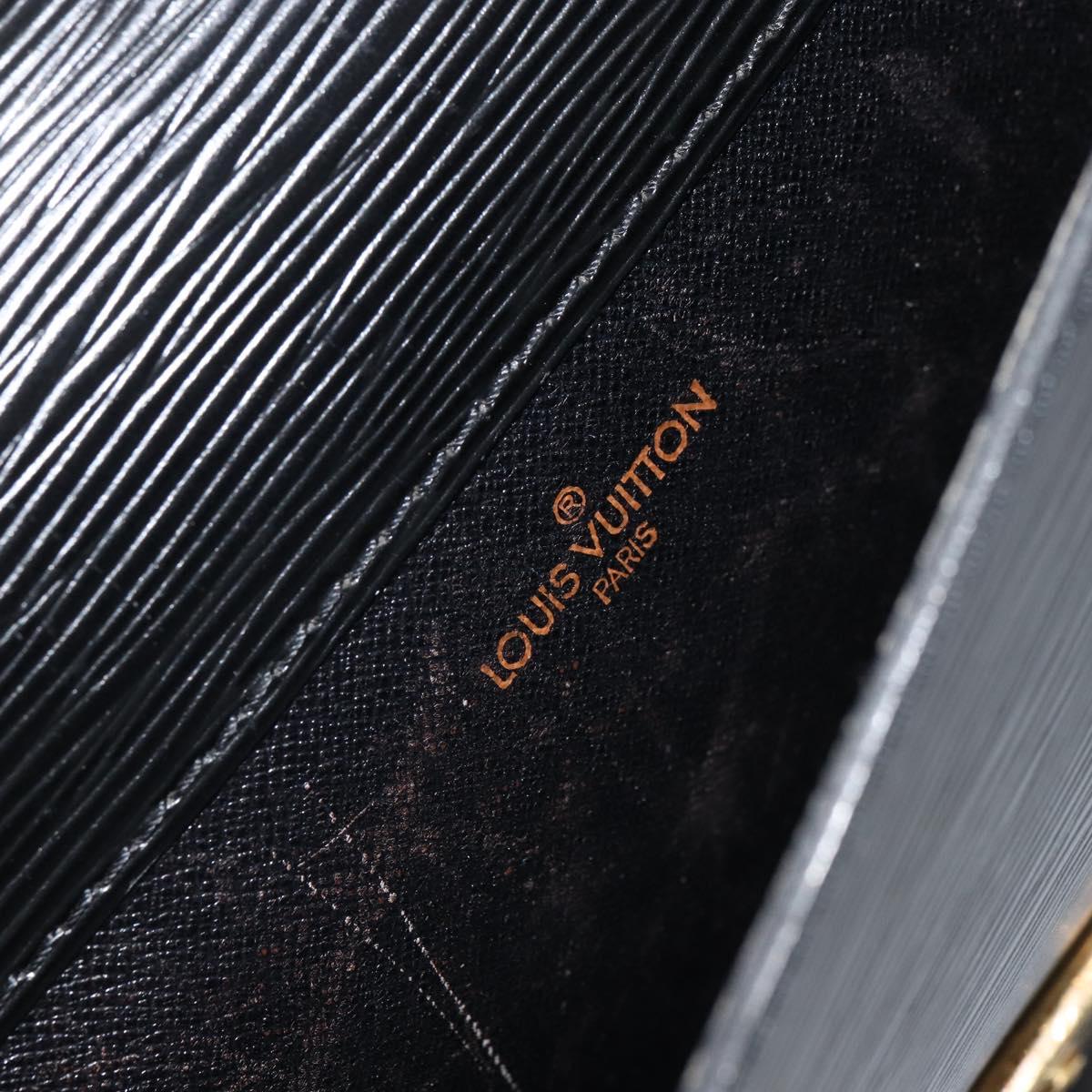 LOUIS VUITTON Epi Porte Documents繝ｻSenatur Briefcase Black M54452 Auth bs32800