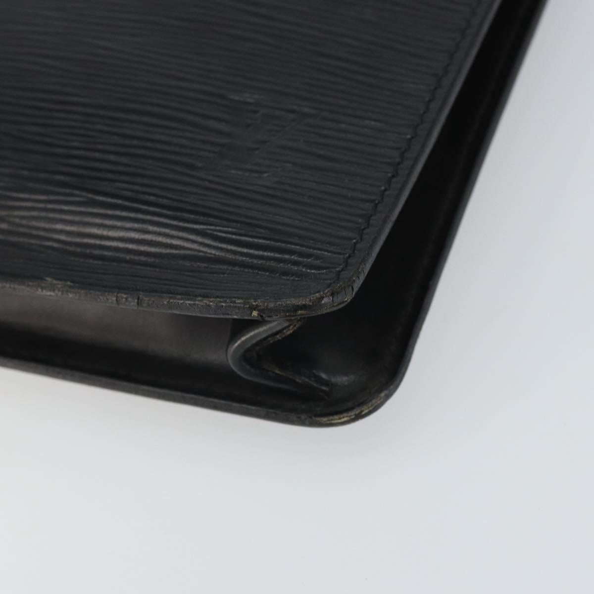 LOUIS VUITTON Epi Porte Documents繝ｻSenatur Briefcase Black M54452 Auth bs32800