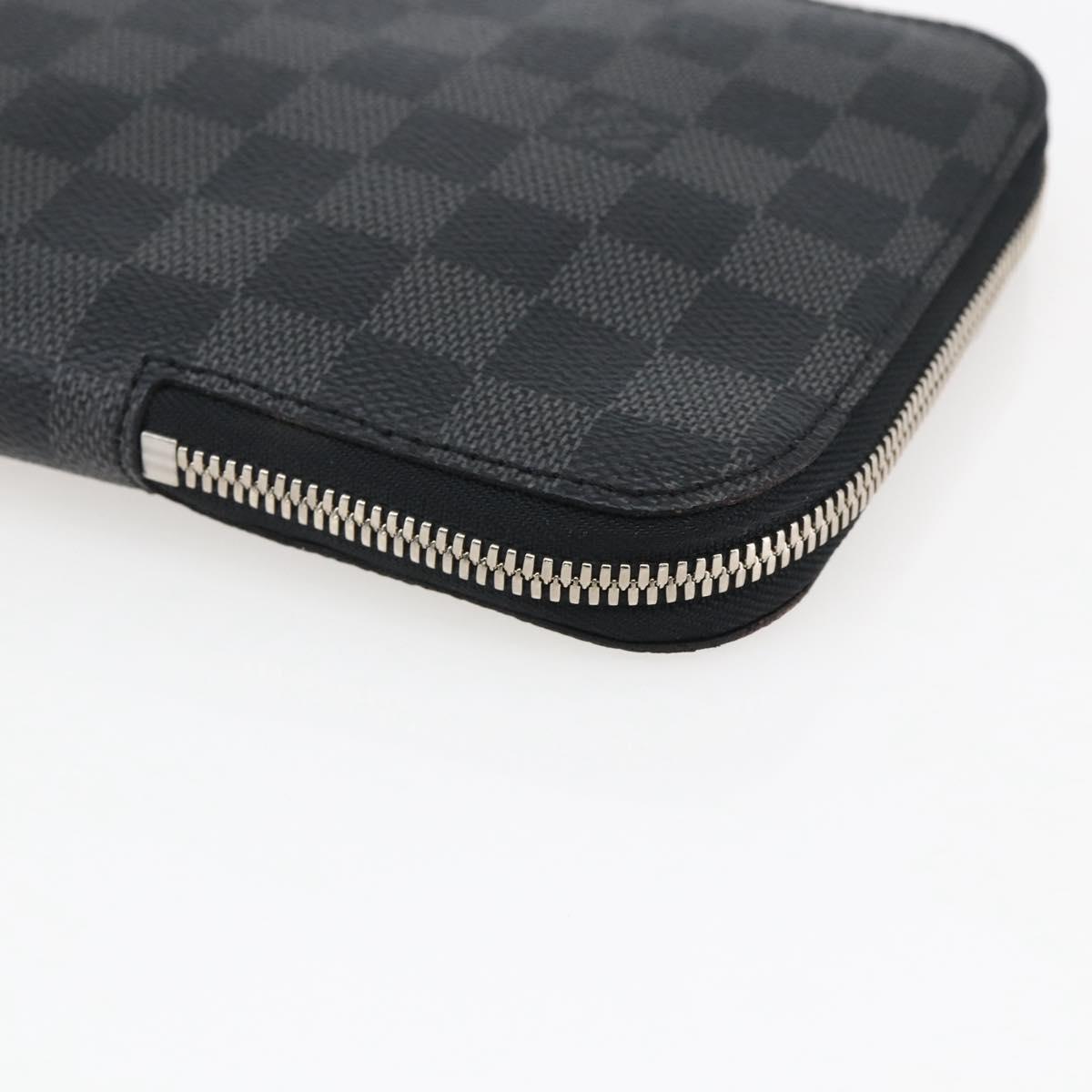 LOUIS VUITTON Damier Graphite Necktie Case Etui Cravat N41136 LV Auth bs32801V