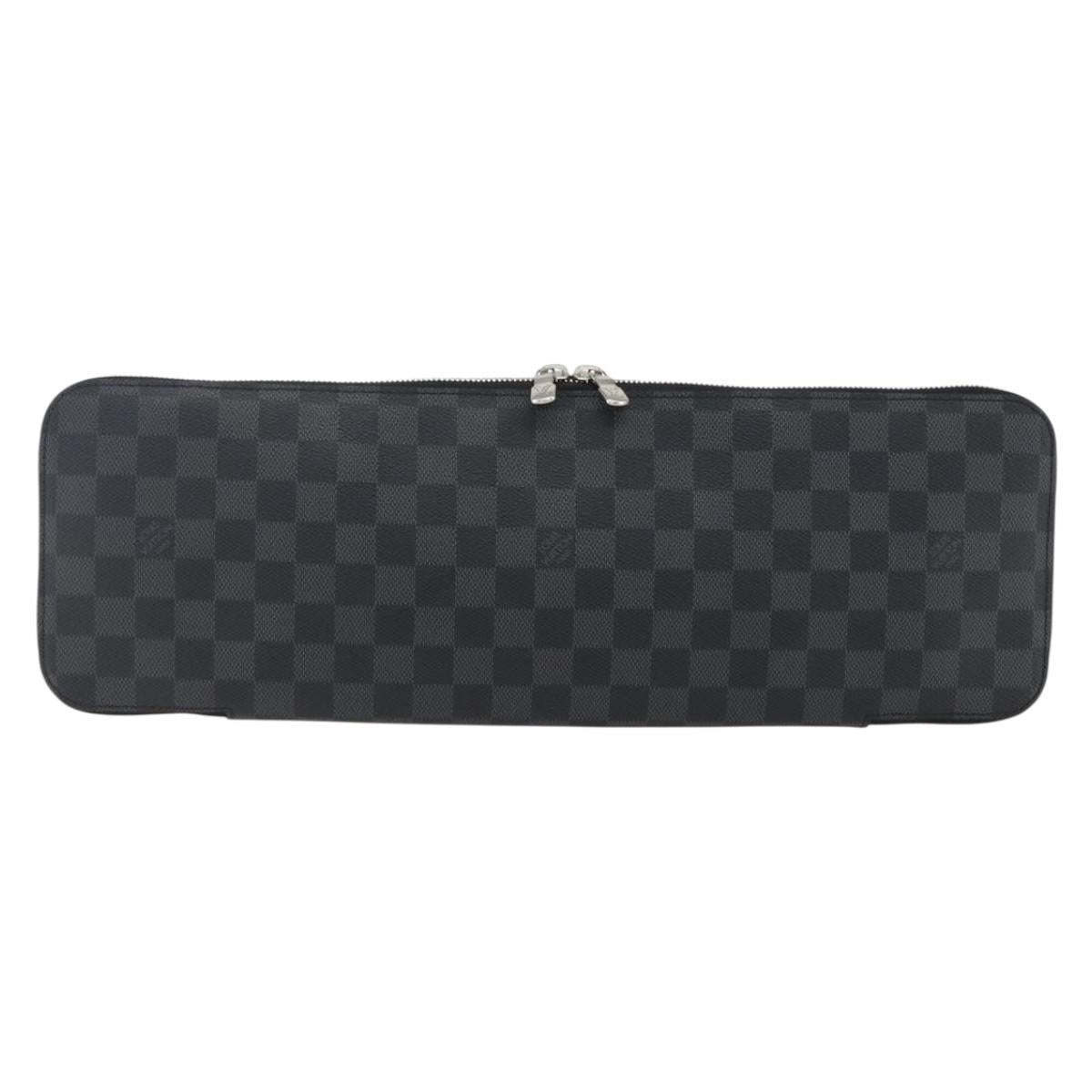 LOUIS VUITTON Damier Graphite Necktie Case Etui Cravat N41136 LV Auth bs32801V