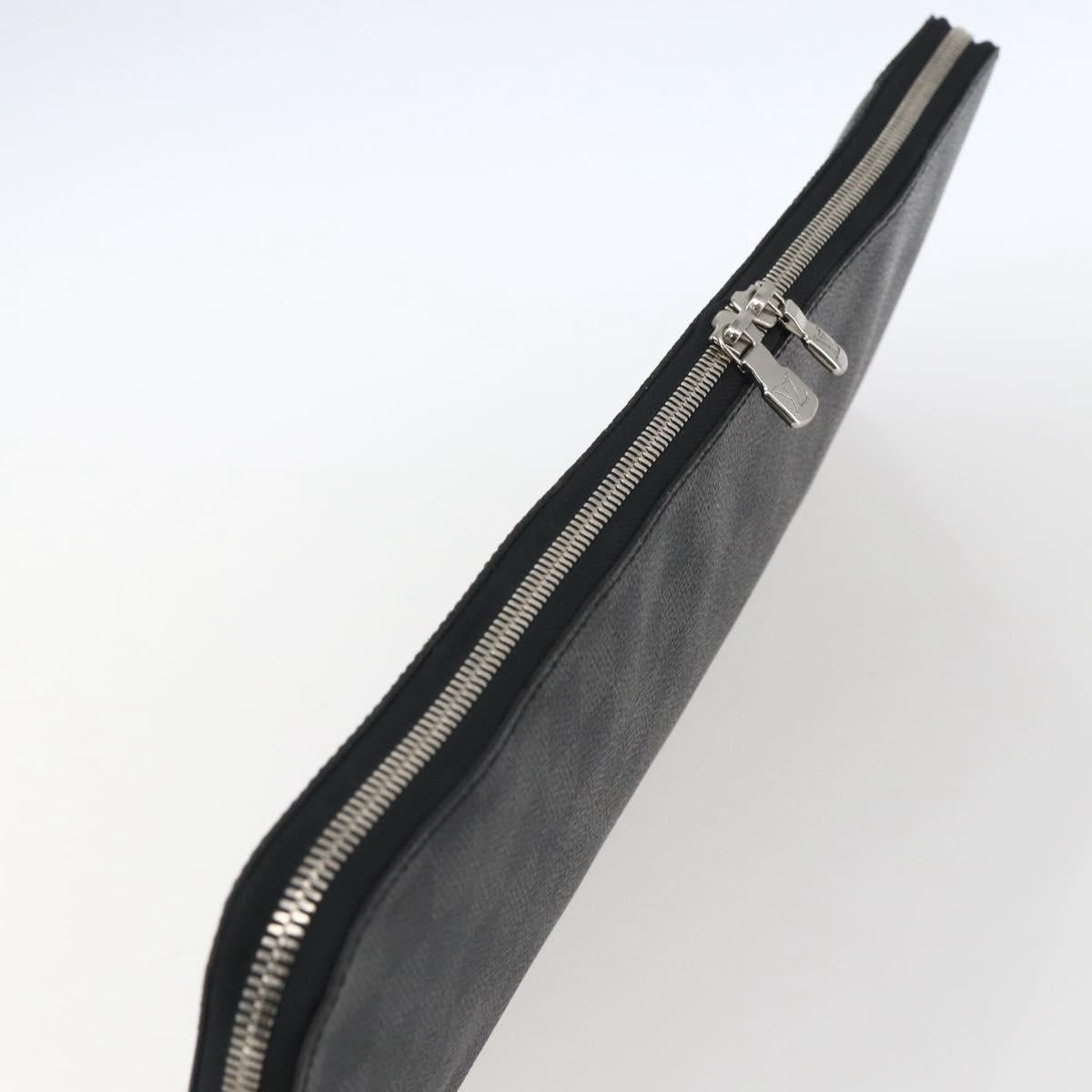 LOUIS VUITTON Damier Graphite Necktie Case Etui Cravat N41136 LV Auth bs32801V