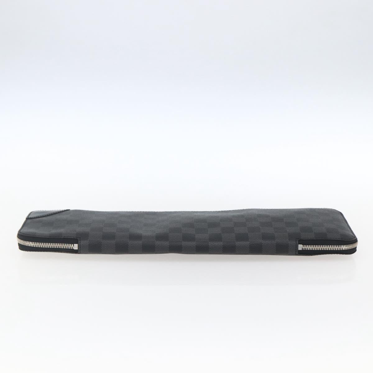 LOUIS VUITTON Damier Graphite Necktie Case Etui Cravat N41136 LV Auth bs32801V