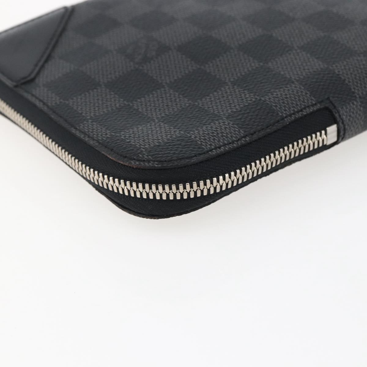 LOUIS VUITTON Damier Graphite Necktie Case Etui Cravat N41136 LV Auth bs32801V
