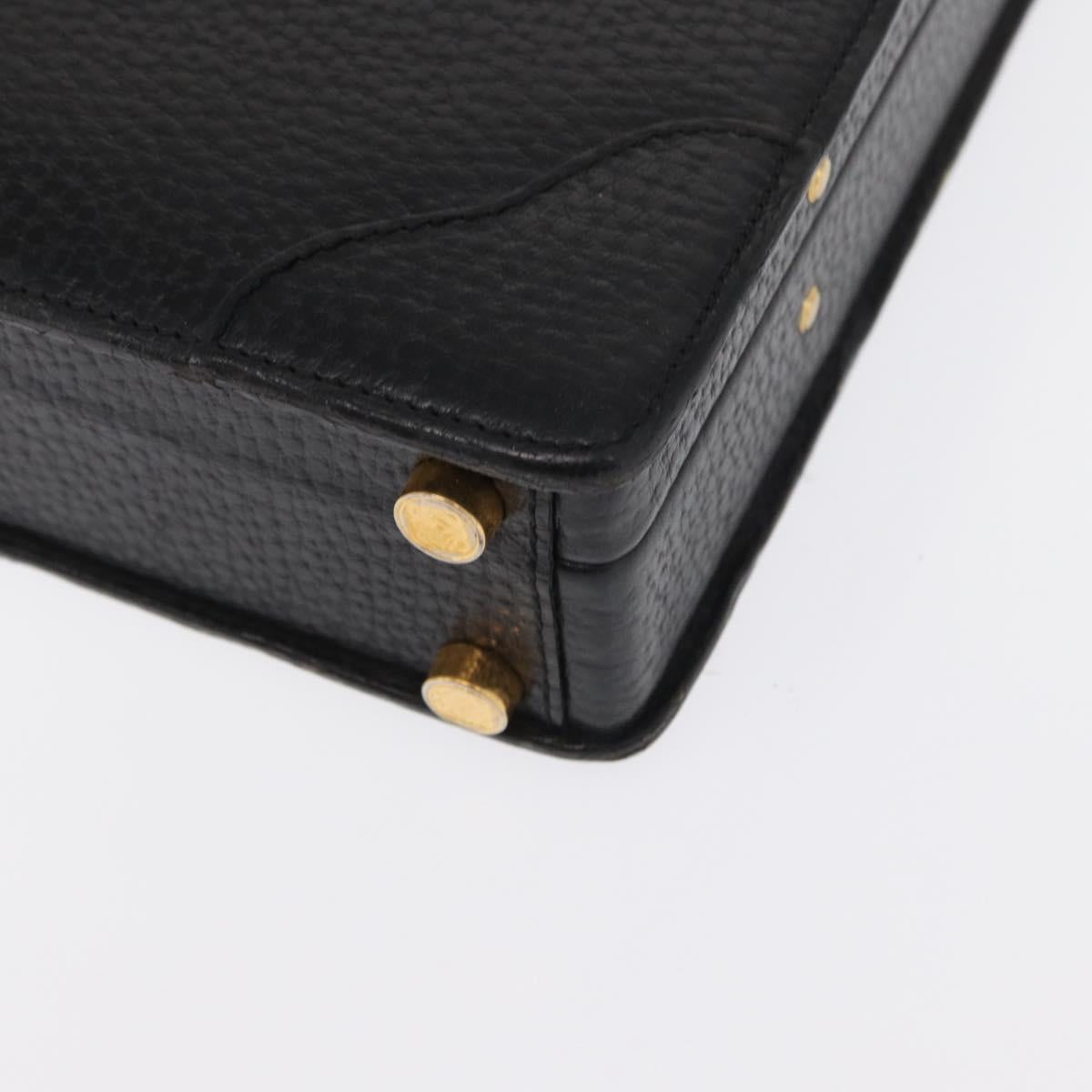 LOEWE Trunk Leather Black Auth bs32822