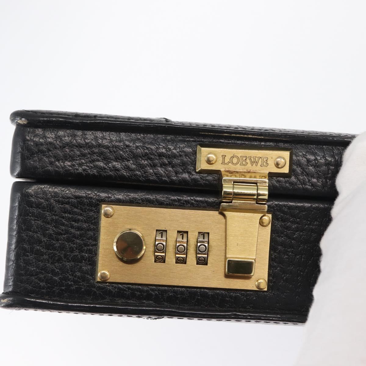 LOEWE Trunk Leather Black Auth bs32822