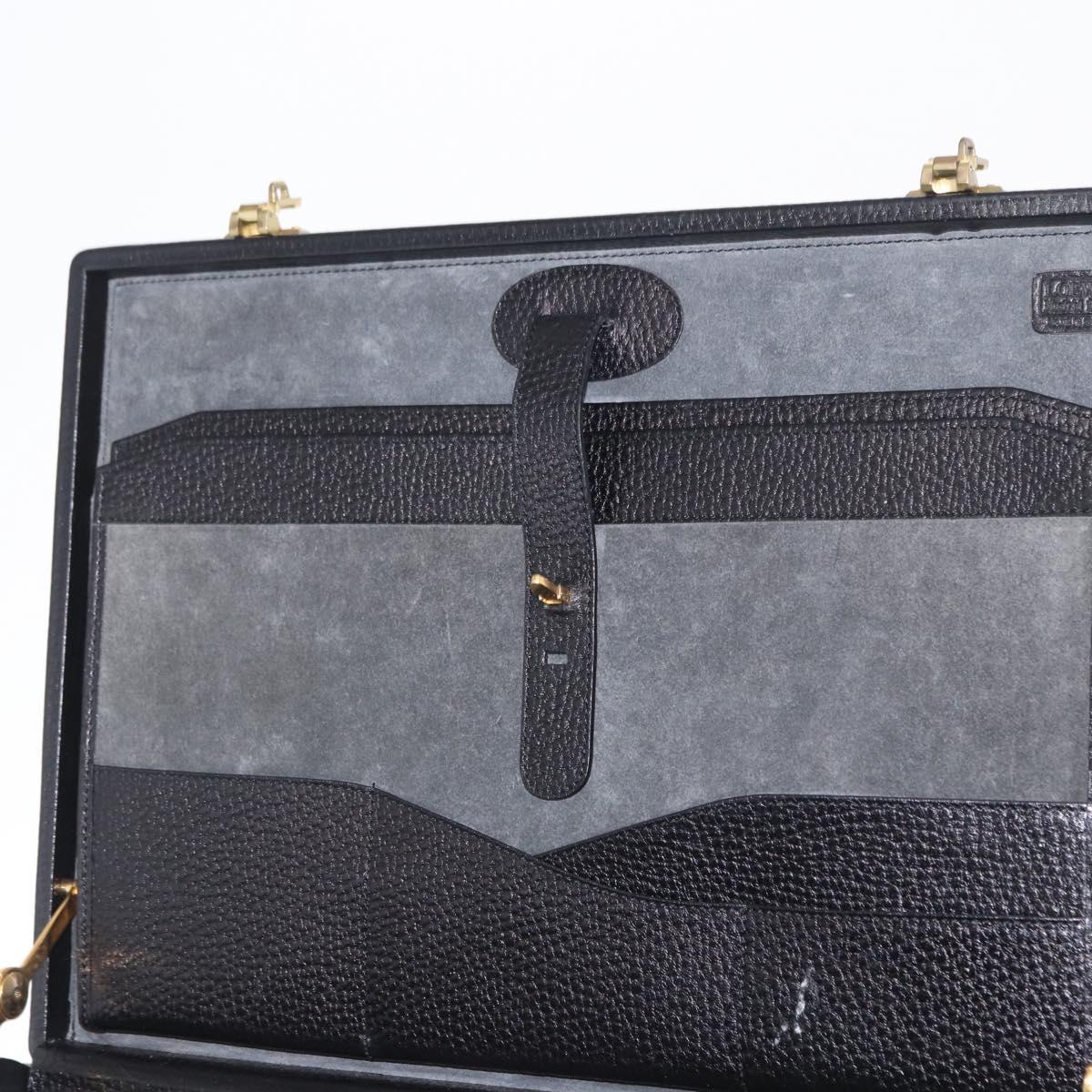 LOEWE Trunk Leather Black Auth bs32822