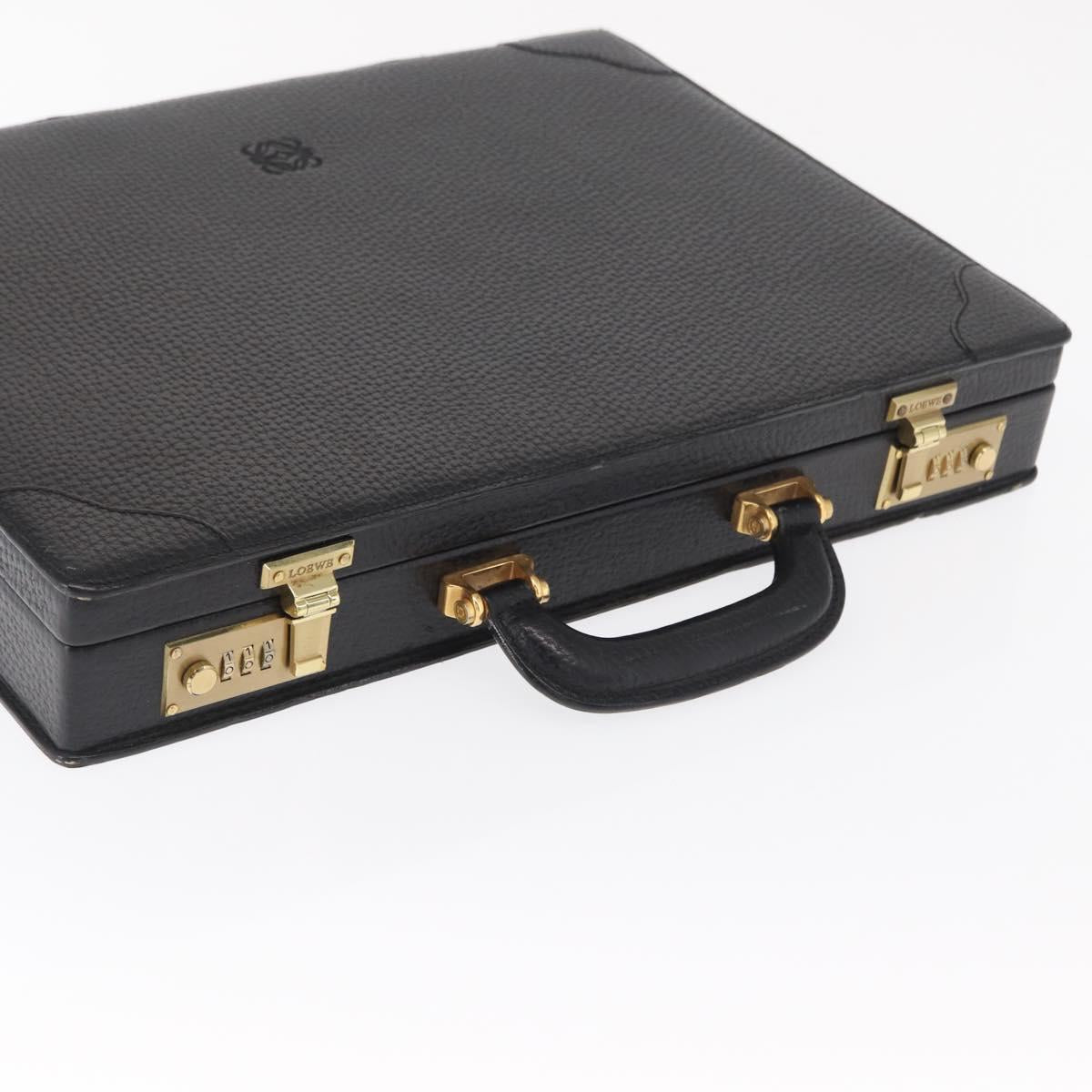 LOEWE Trunk Leather Black Auth bs32822