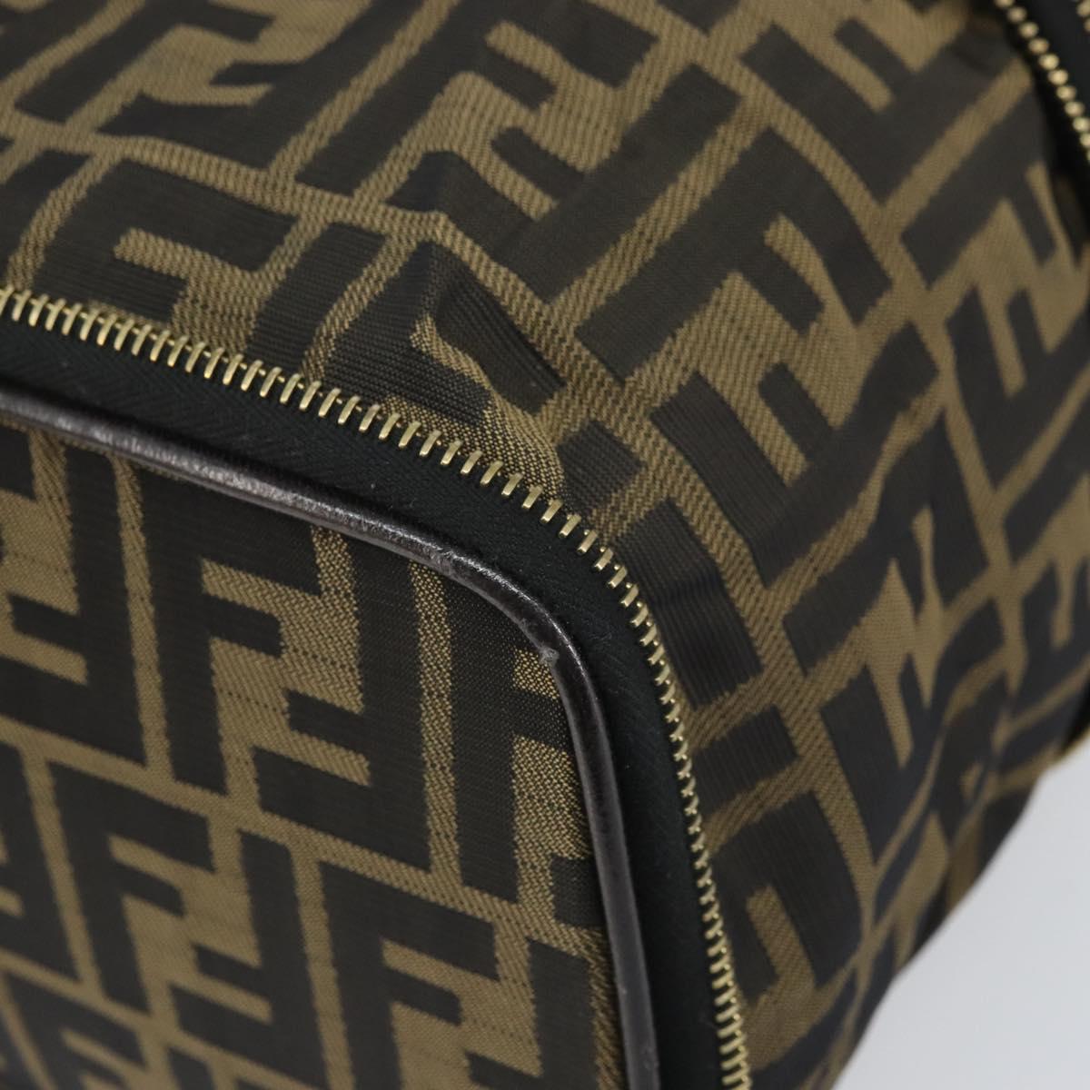 FENDI Zucca Canvas Vanity Hand Bag Black Brown Auth bs32841