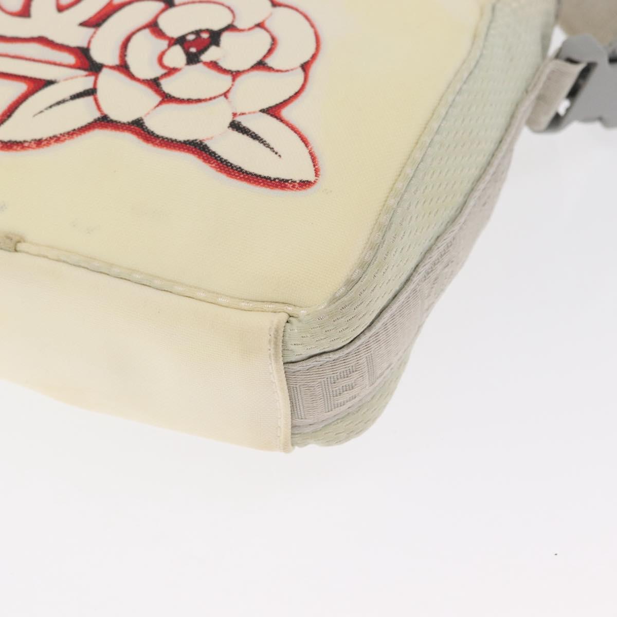 CHANEL Sports Line Shoulder Bag Nylon White Silver CC Auth bs32848