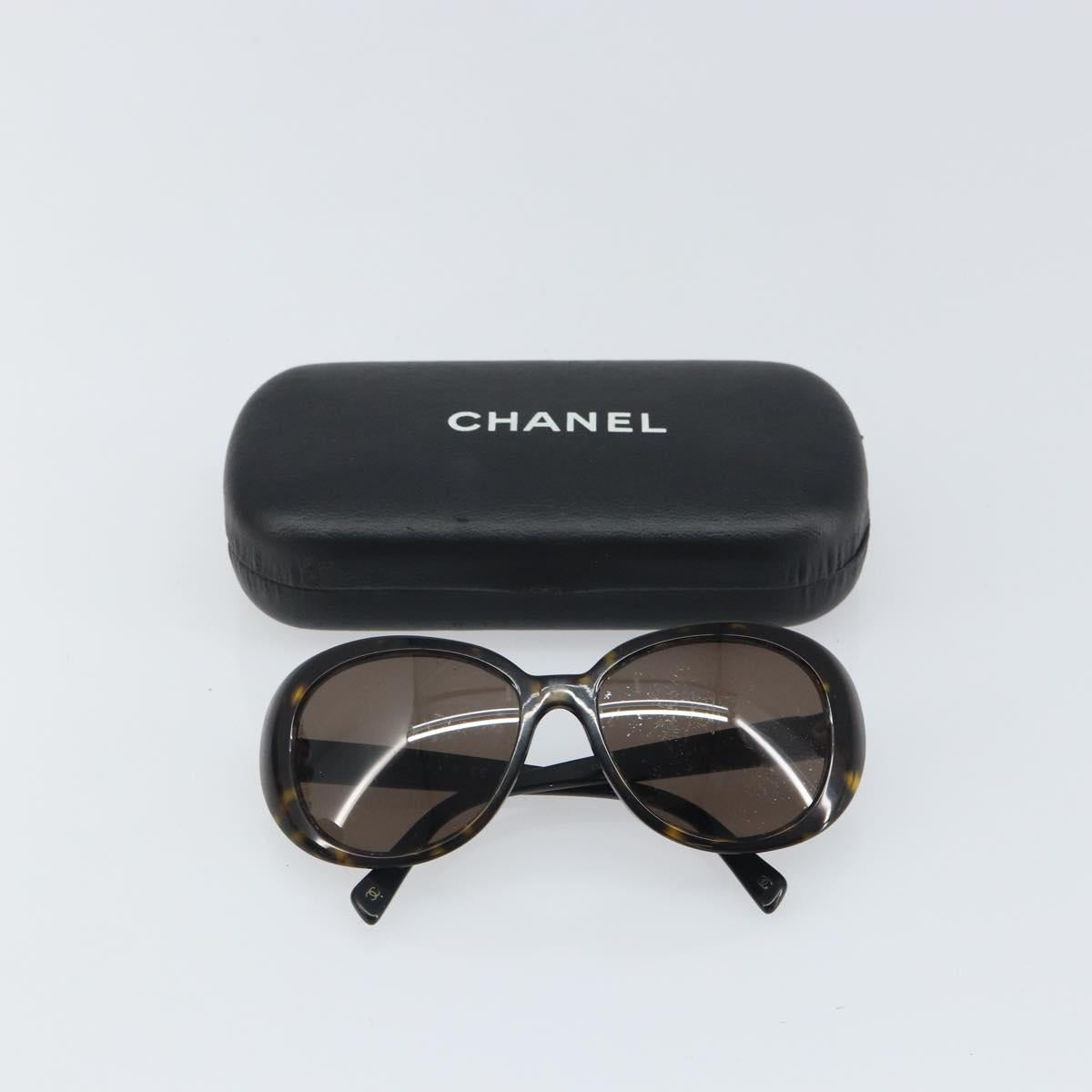CHANEL Sunglasses plastic Black CC Auth bs32851