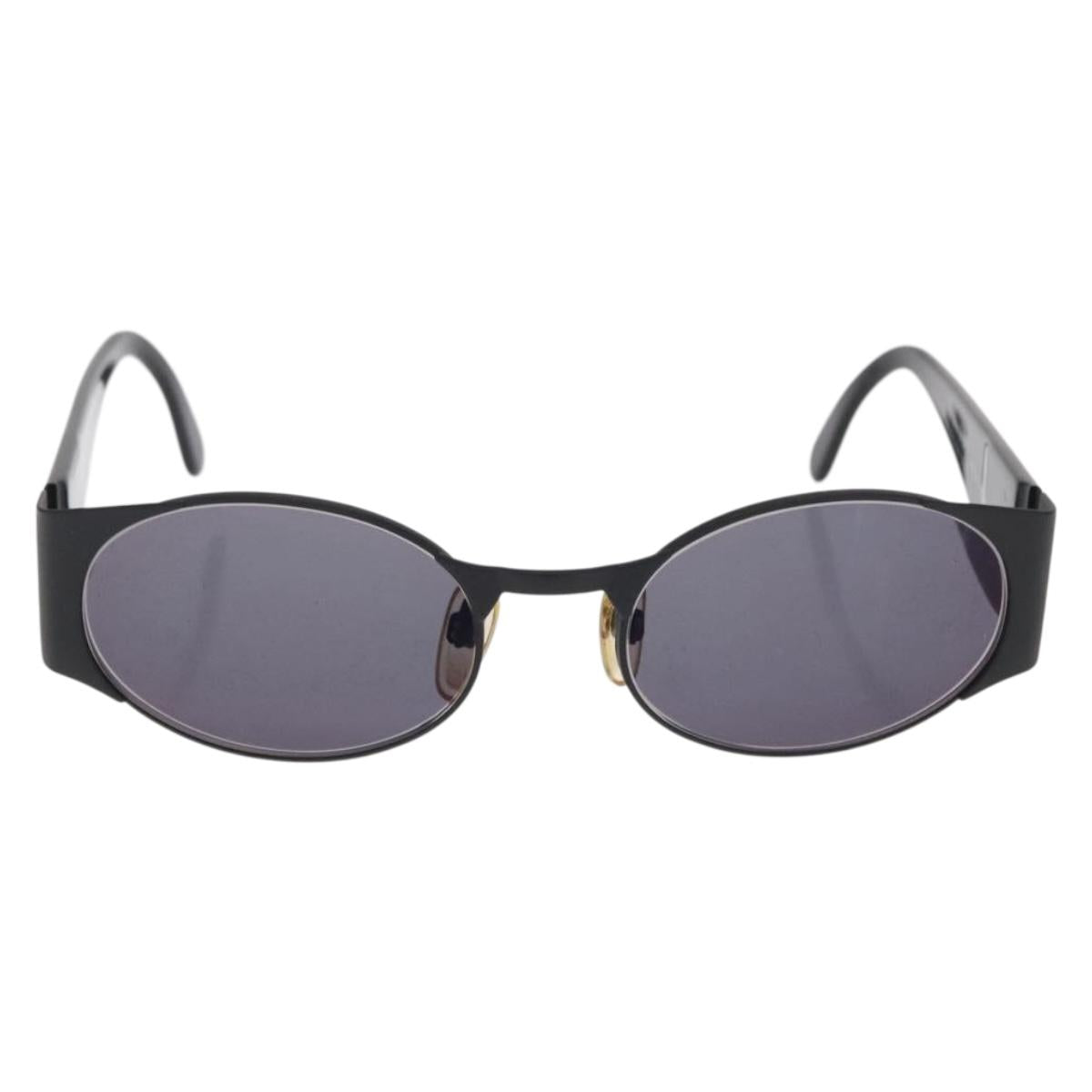 CHANEL Sunglasses plastic Black CC Auth bs32852