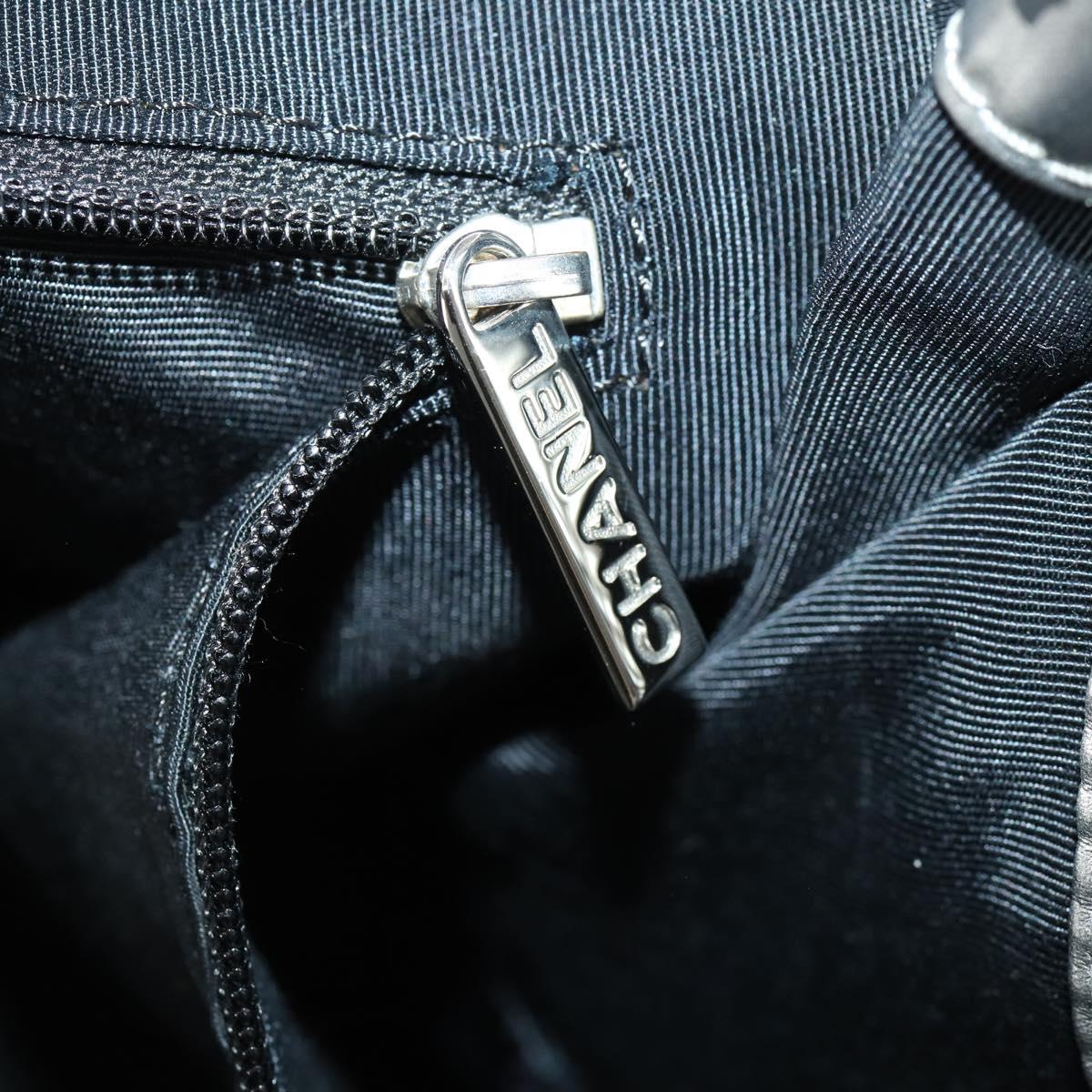 CHANEL Unlimited Tote Bag Nylon Silver CC Auth bs32854