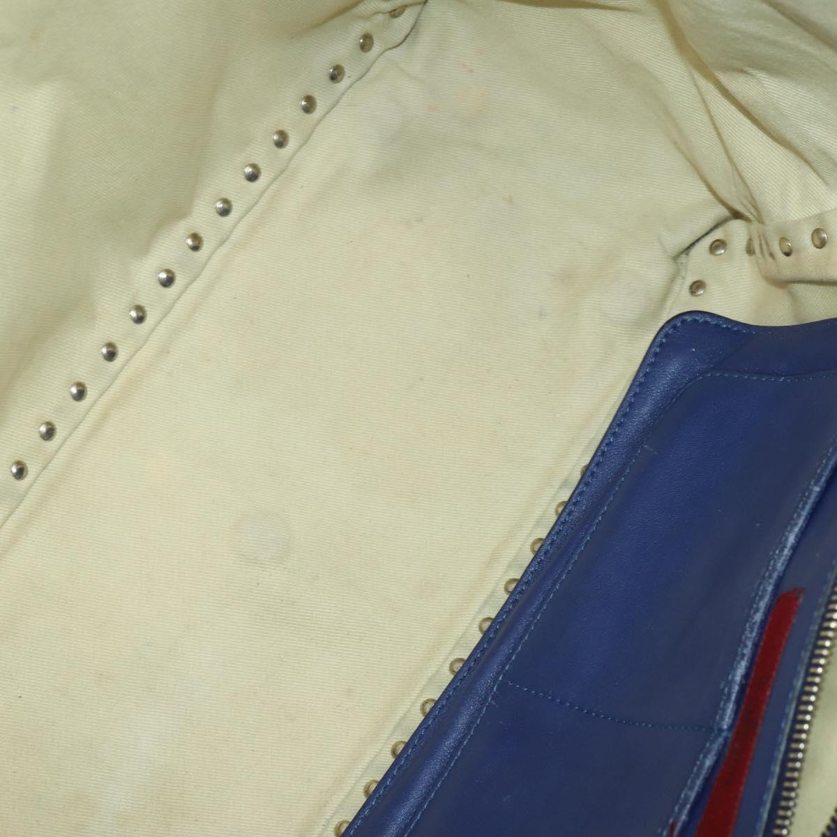 VALENTINO Hand Bag Leather Purple Gold Auth bs32859