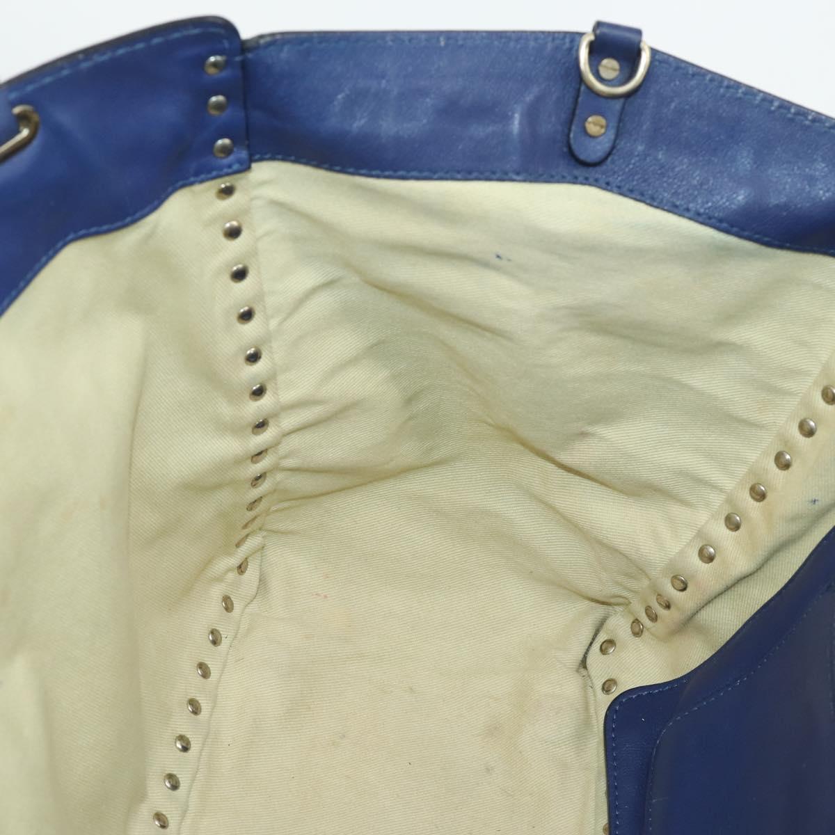 VALENTINO Hand Bag Leather Purple Gold Auth bs32859