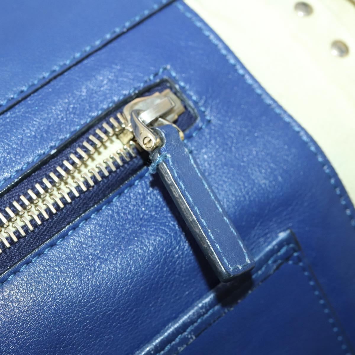 VALENTINO Hand Bag Leather Purple Gold Auth bs32859