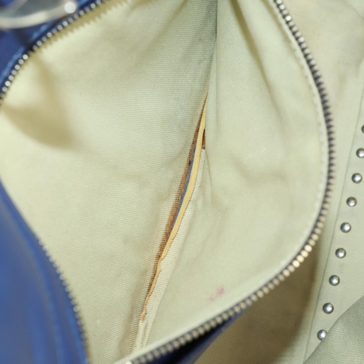 VALENTINO Hand Bag Leather Purple Gold Auth bs32859