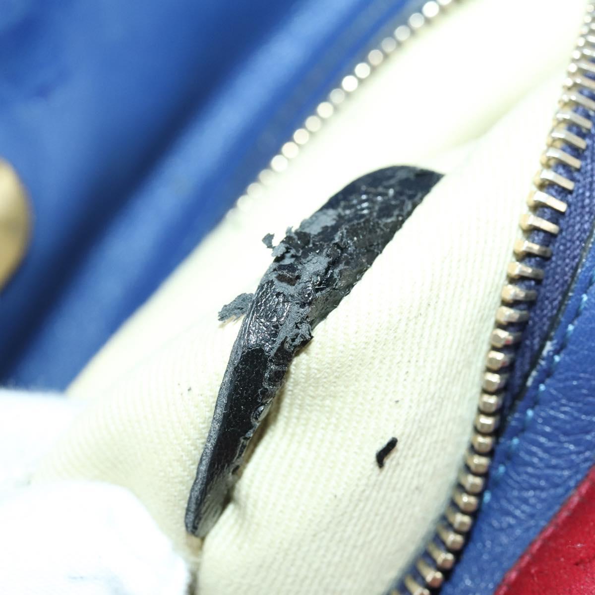 VALENTINO Hand Bag Leather Purple Gold Auth bs32859