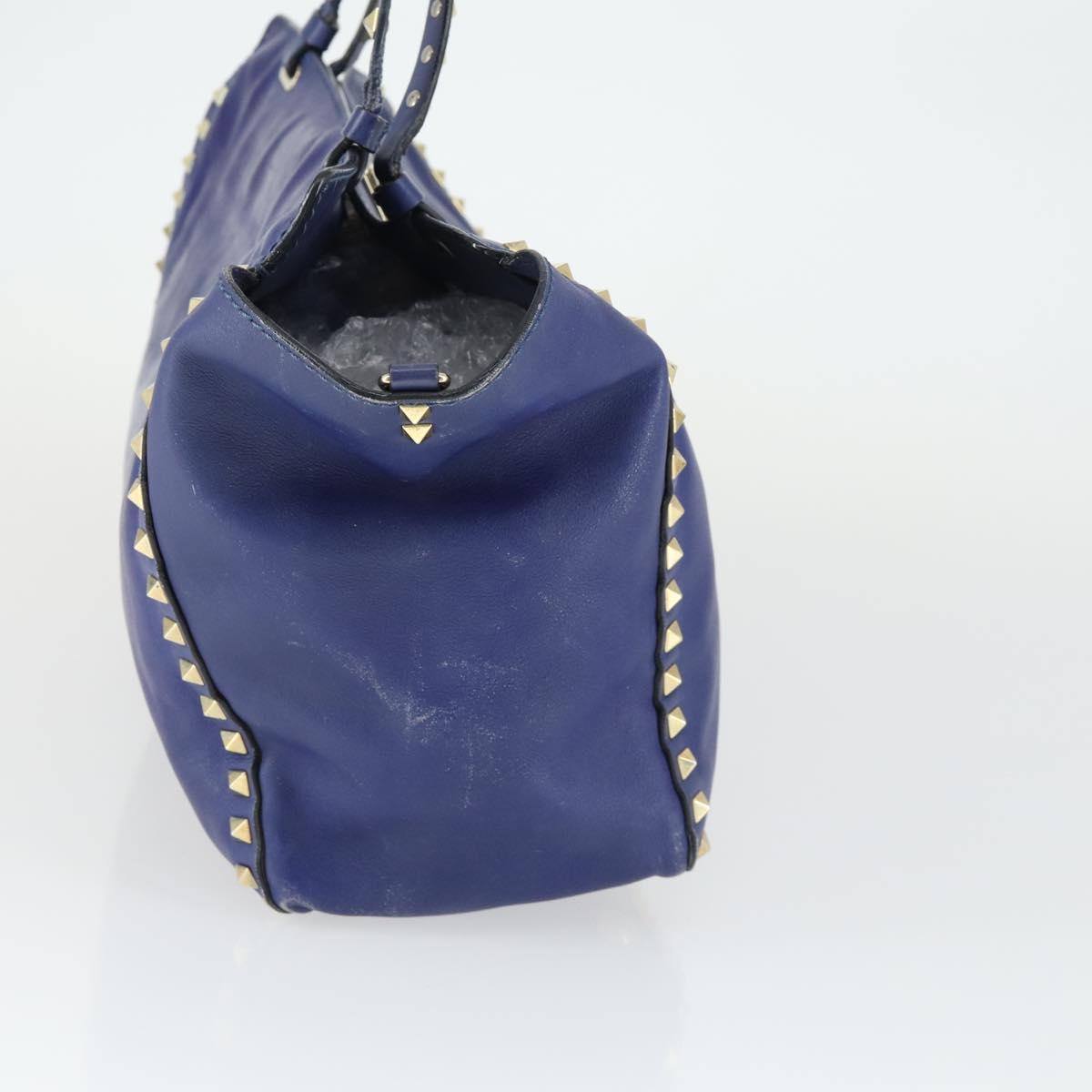 VALENTINO Hand Bag Leather Purple Gold Auth bs32859