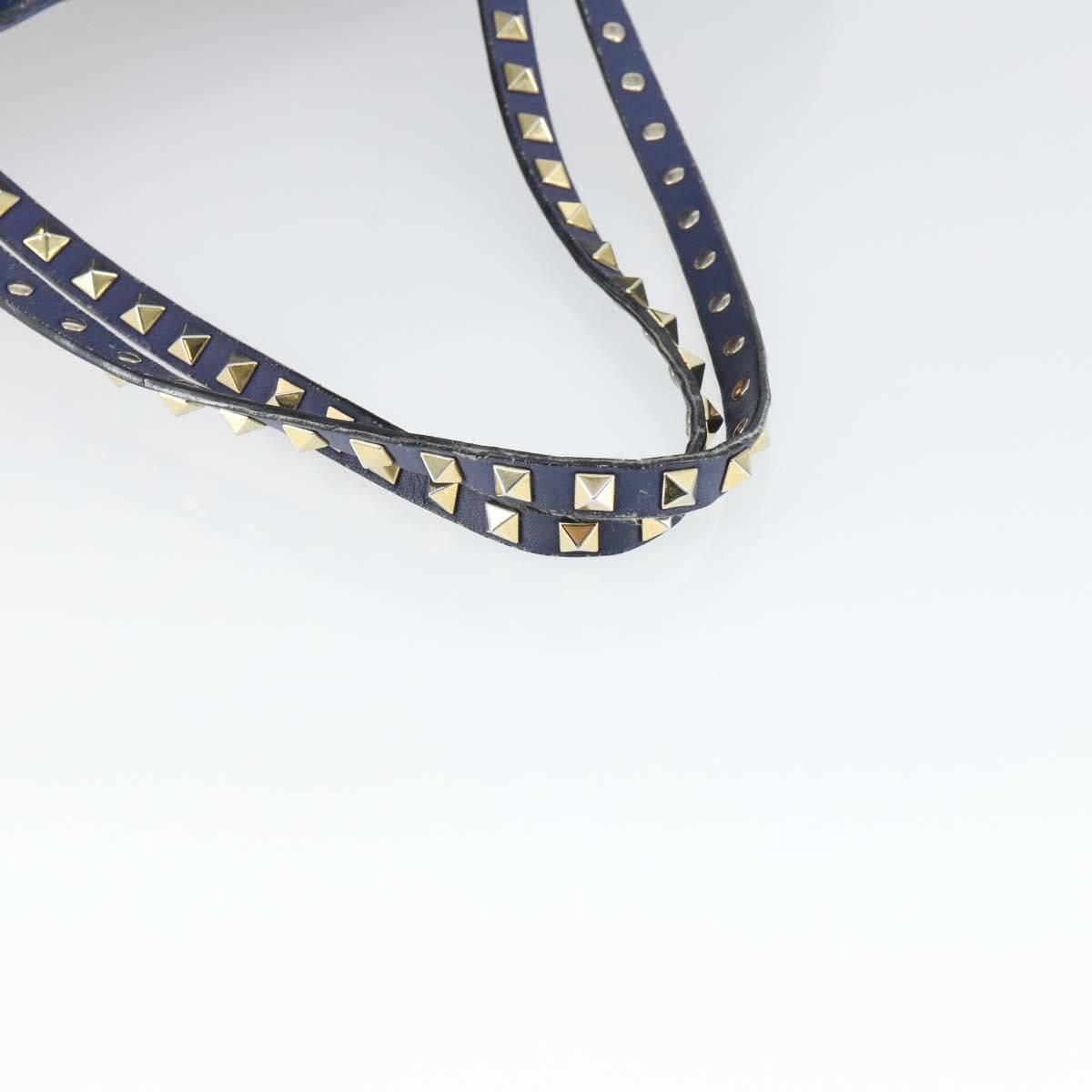 VALENTINO Hand Bag Leather Purple Gold Auth bs32859