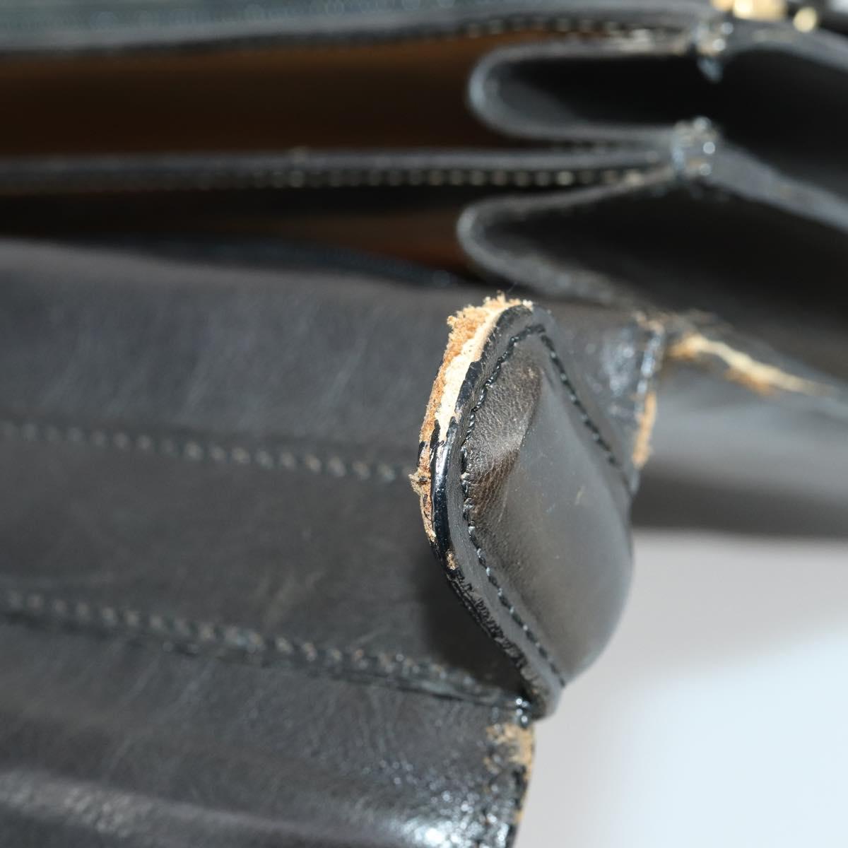 Burberrys Business Bag Leather Black Gold Auth bs32860