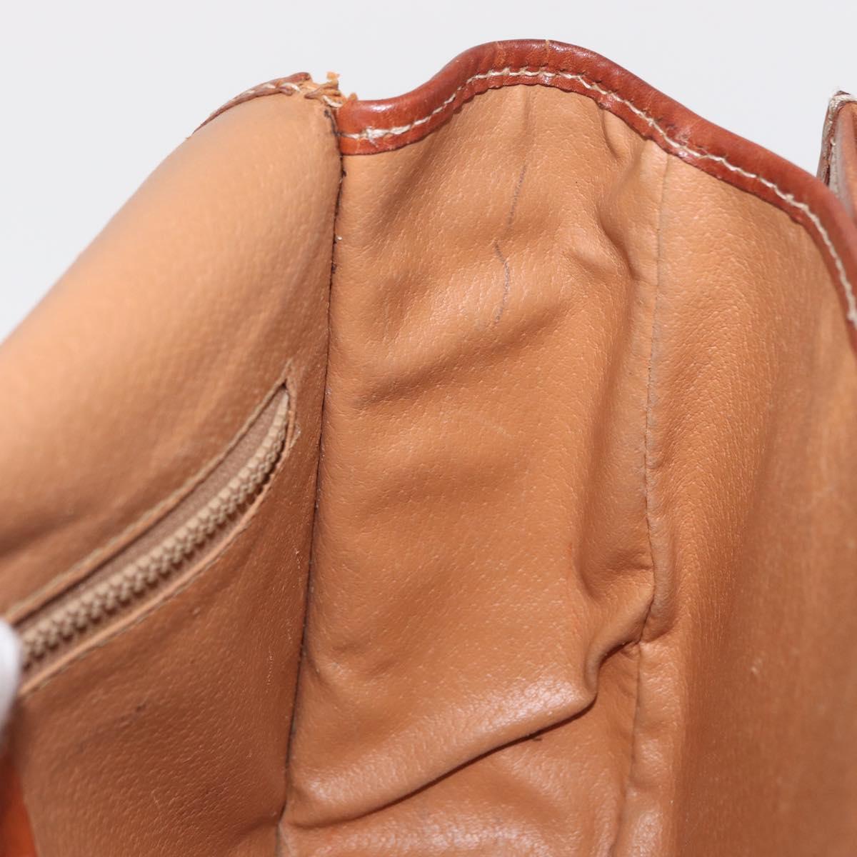 CELINE Macadam Canvas Shoulder Bag PVC Brown Gold Auth bs32861