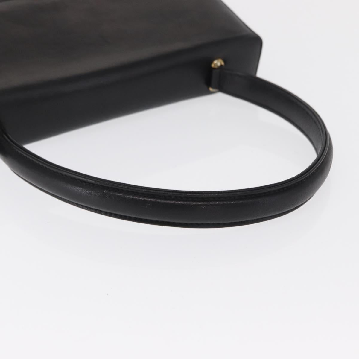 CELINE Shoulder Bag Leather Black Gold Auth bs32863
