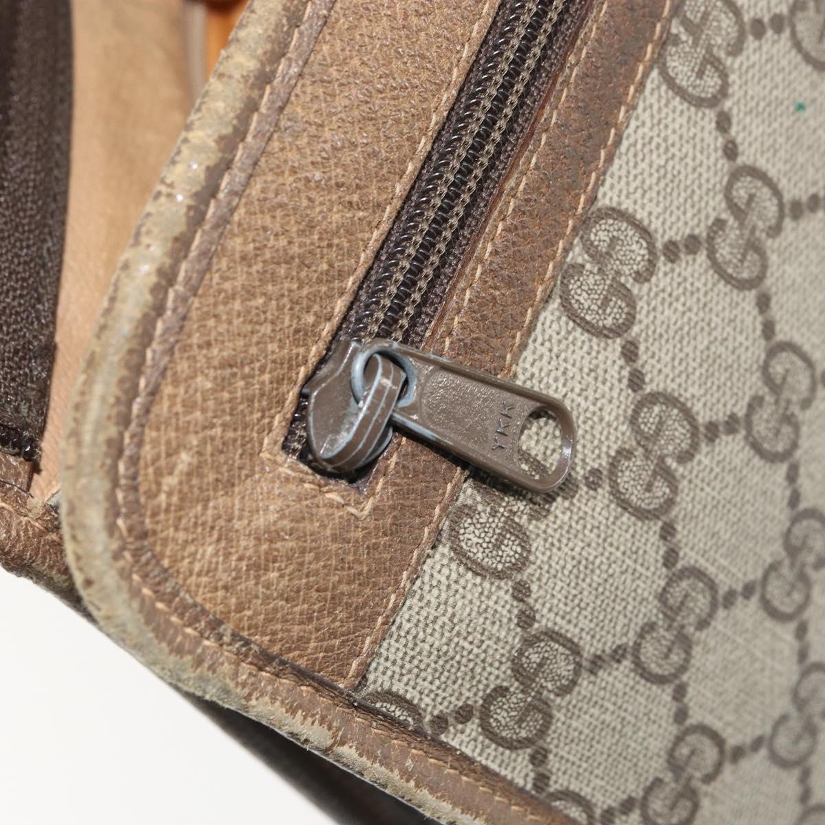 GUCCI GG Supreme Clutch Bag PVC Beige Gold 111 01 037 Auth bs32865