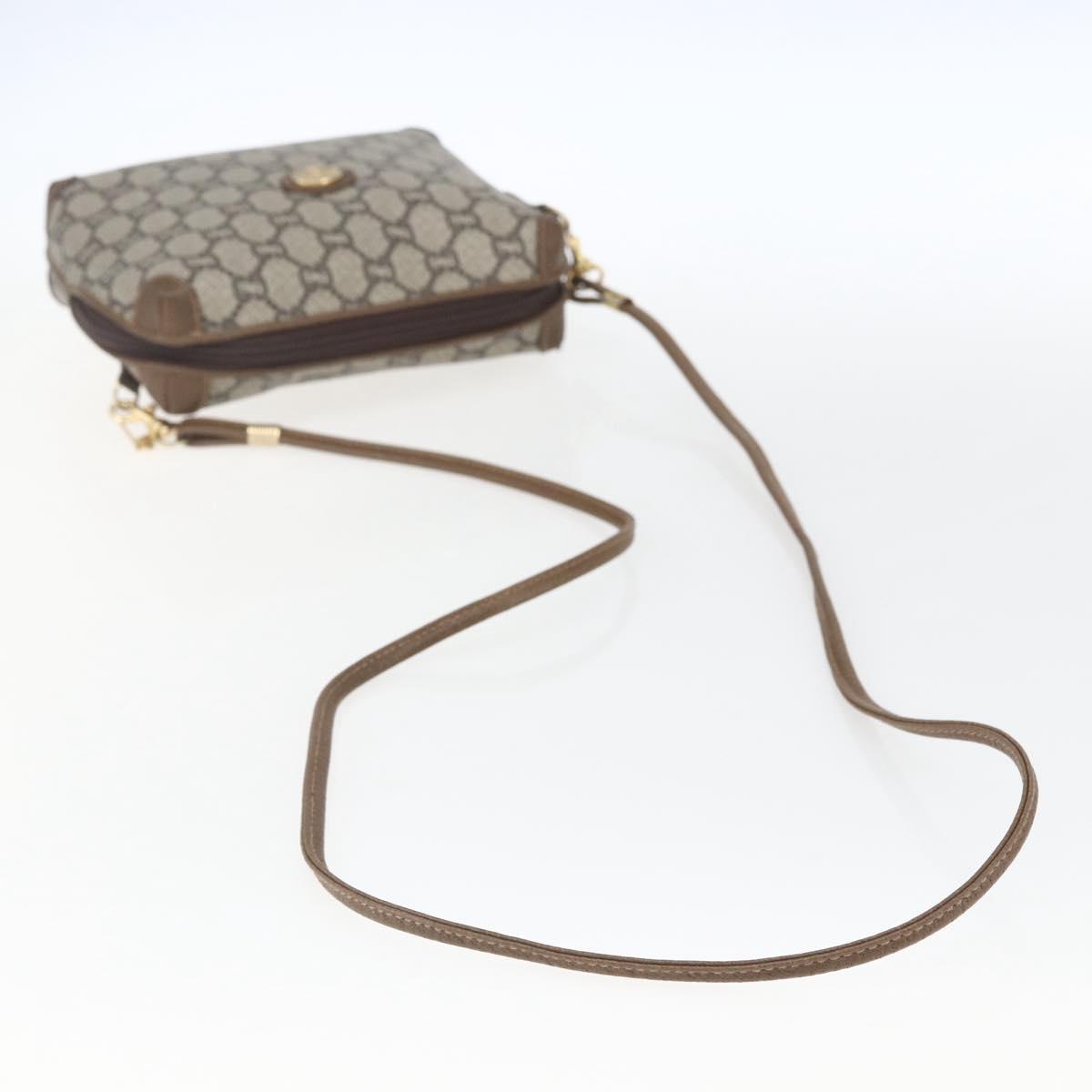 GUCCI GG Plus Supreme Shoulder Bag PVC Beige Gold Auth bs32868