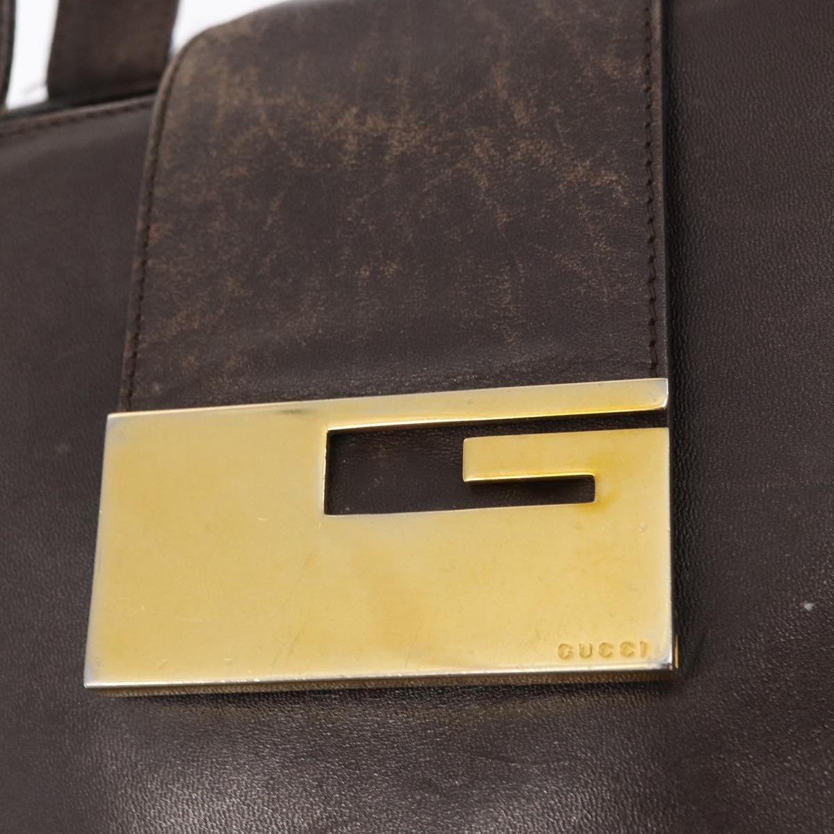 GUCCI Hand Bag Leather Black 002 0347 Auth bs32874