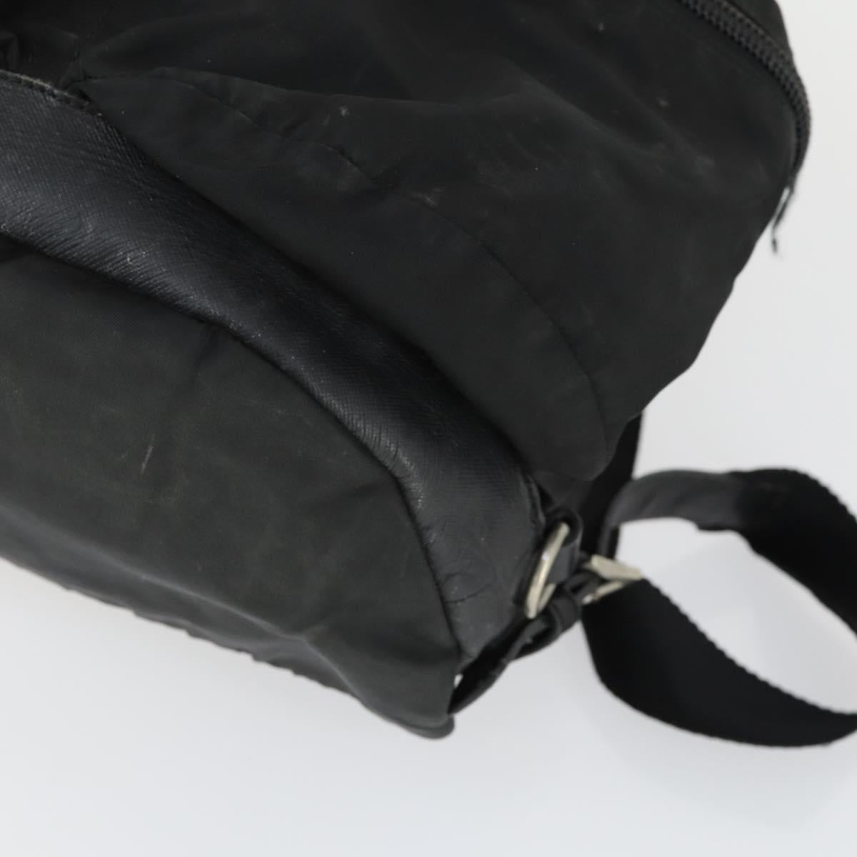 PRADA Backpack Nylon Black Silver Auth bs32876