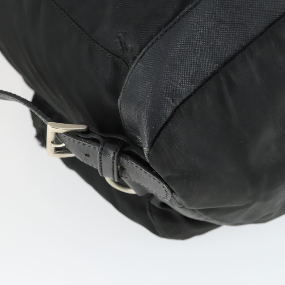 PRADA Backpack Nylon Black Silver Auth bs32876