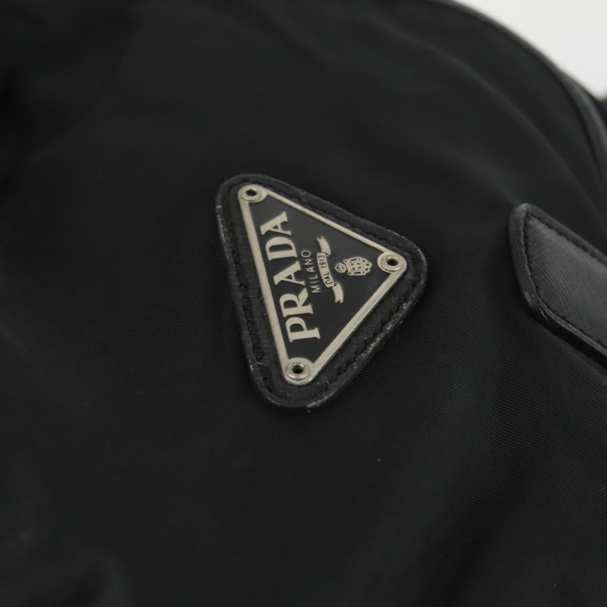 PRADA Backpack Nylon Black Silver Auth bs32876