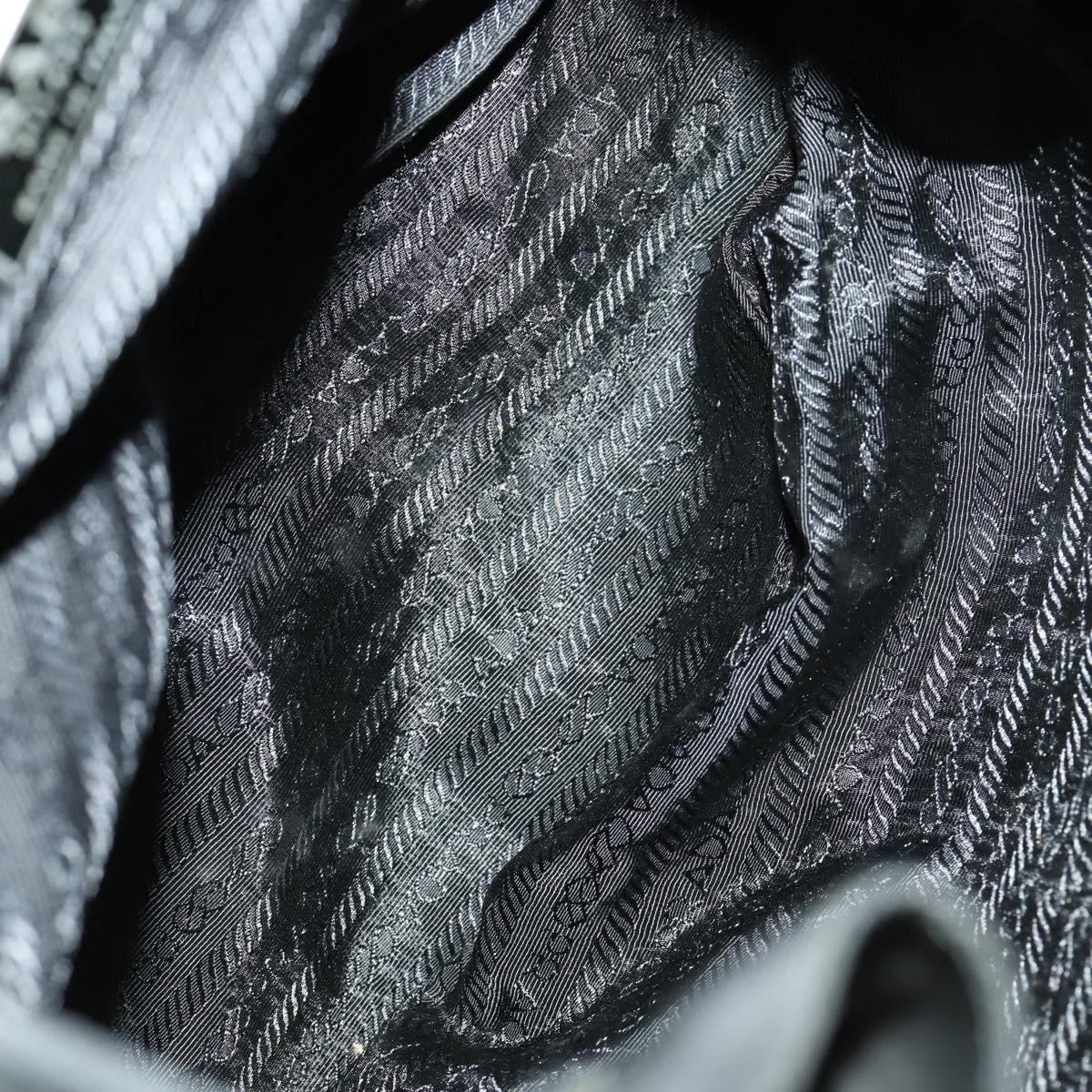 PRADA Backpack Nylon Black Silver Auth bs32876