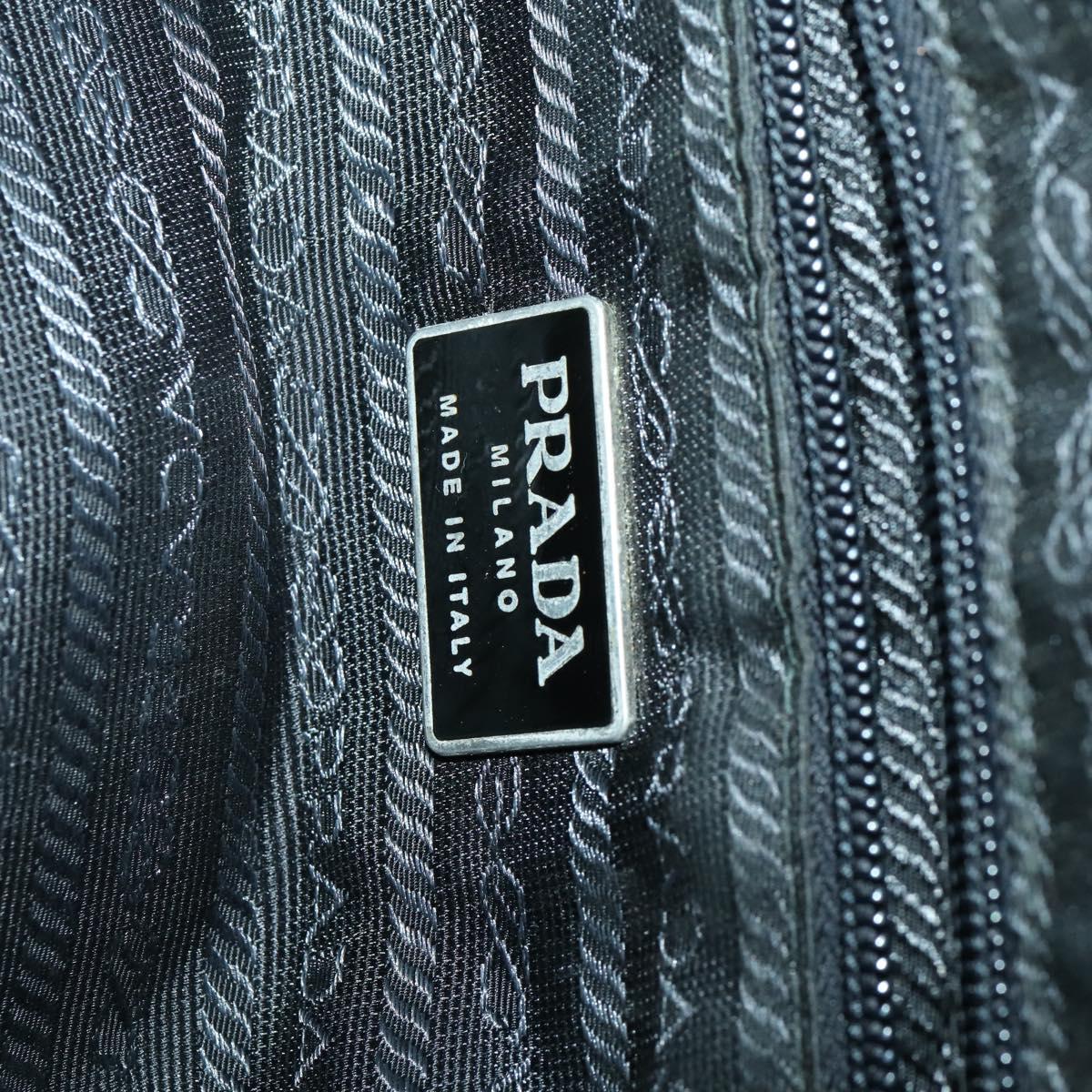 PRADA Backpack Nylon Black Silver Auth bs32876