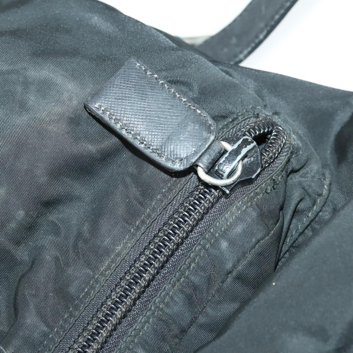 PRADA Backpack Nylon Black Silver Auth bs32876