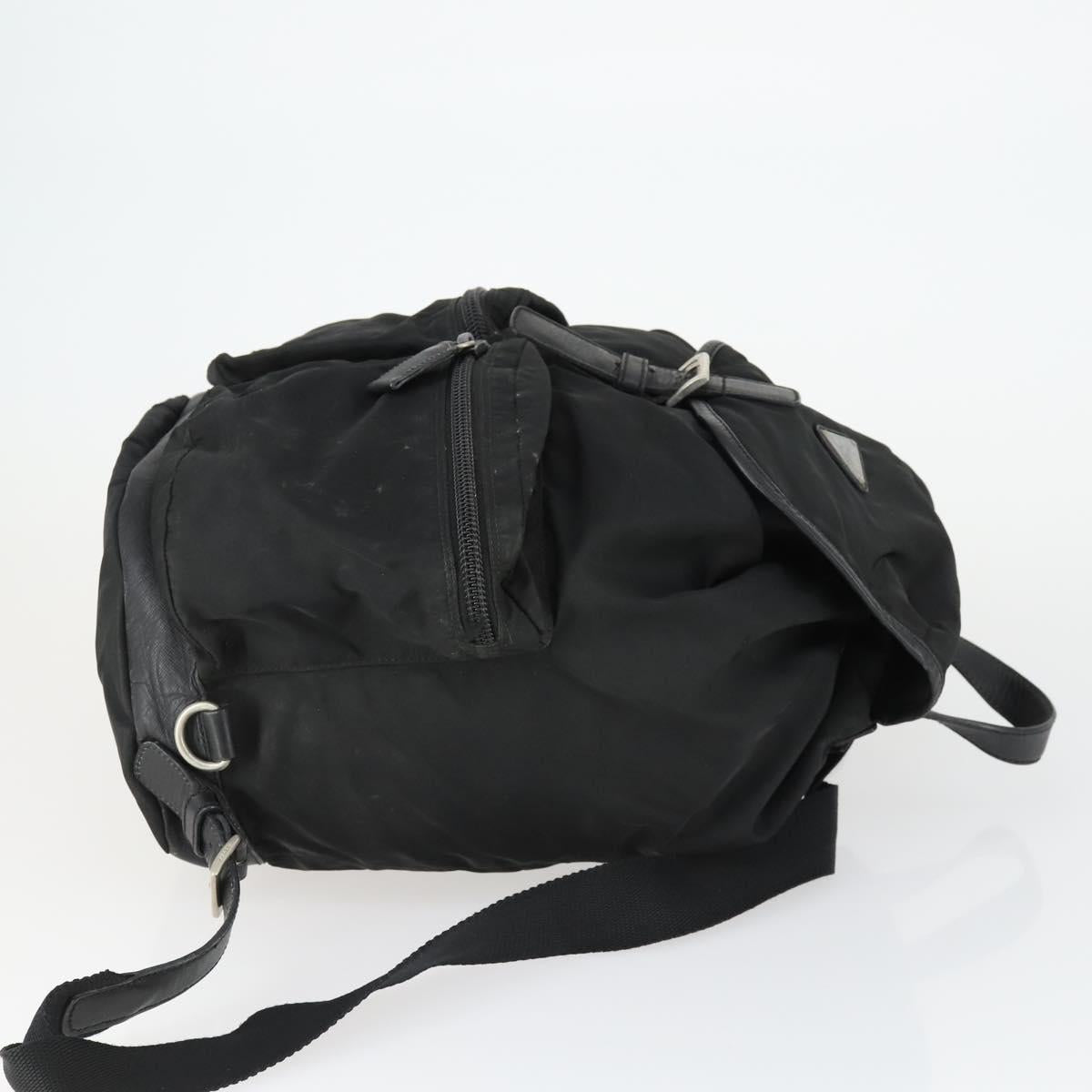 PRADA Backpack Nylon Black Silver Auth bs32876