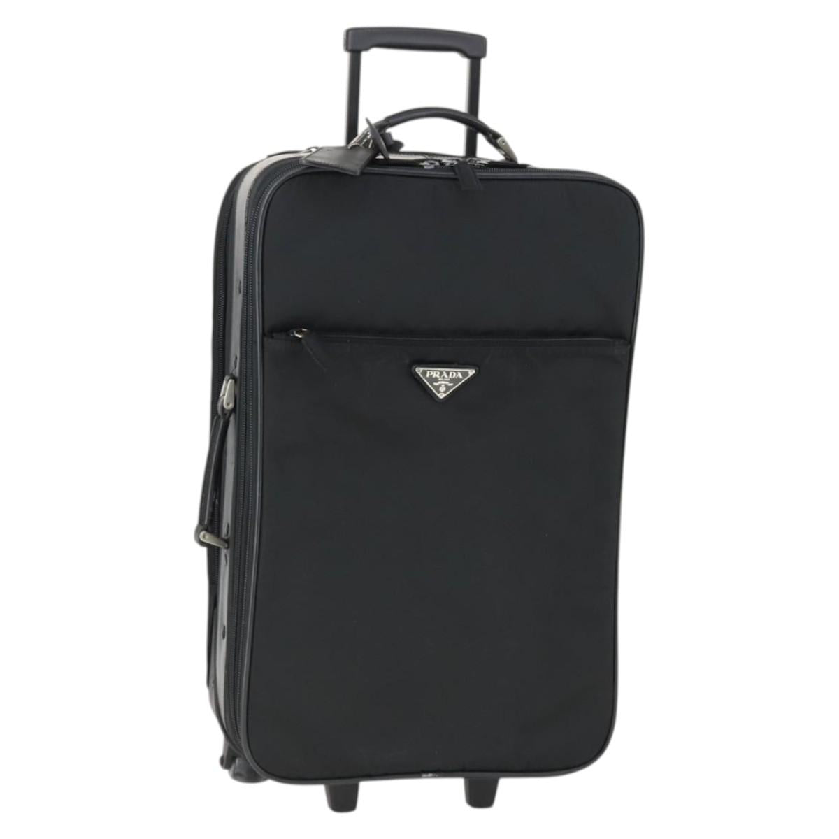 PRADA Carry Bag Nylon Black Silver Auth bs32877