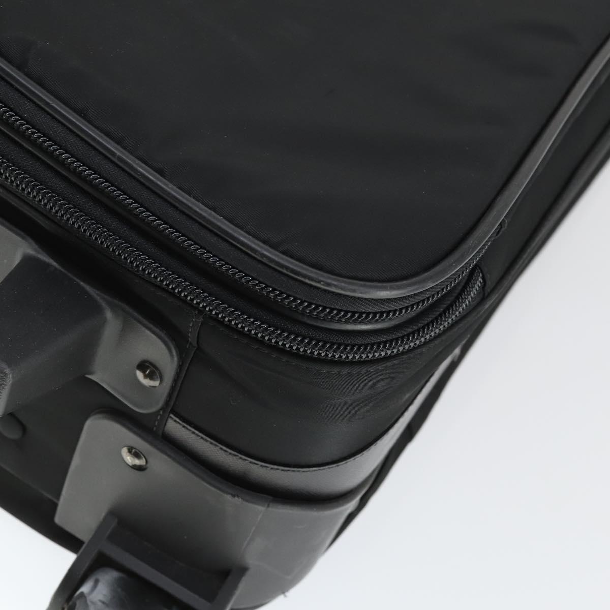 PRADA Carry Bag Nylon Black Silver Auth bs32877