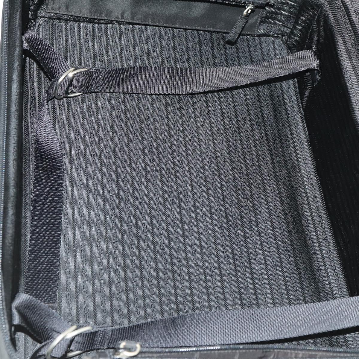 PRADA Carry Bag Nylon Black Silver Auth bs32877