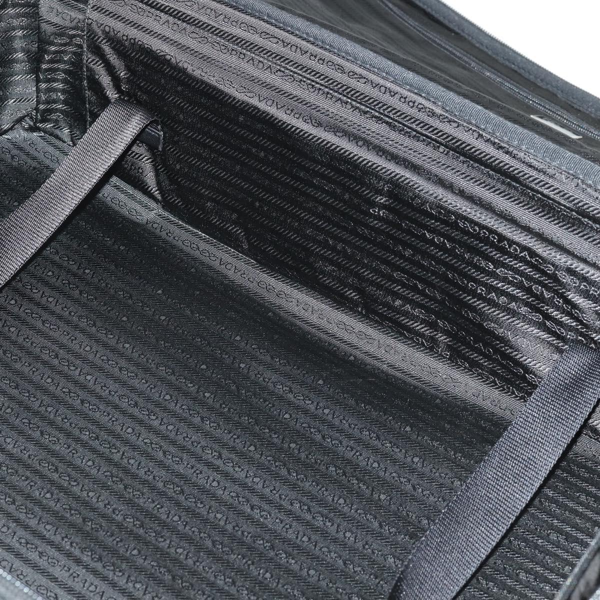 PRADA Carry Bag Nylon Black Silver Auth bs32877