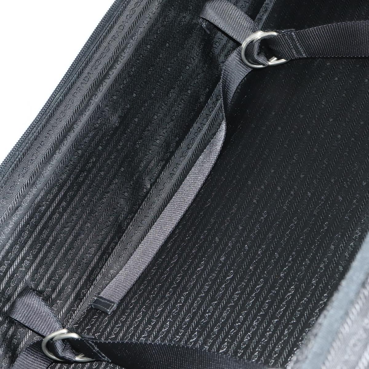 PRADA Carry Bag Nylon Black Silver Auth bs32877