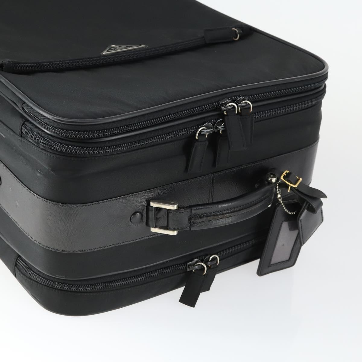 PRADA Carry Bag Nylon Black Silver Auth bs32877