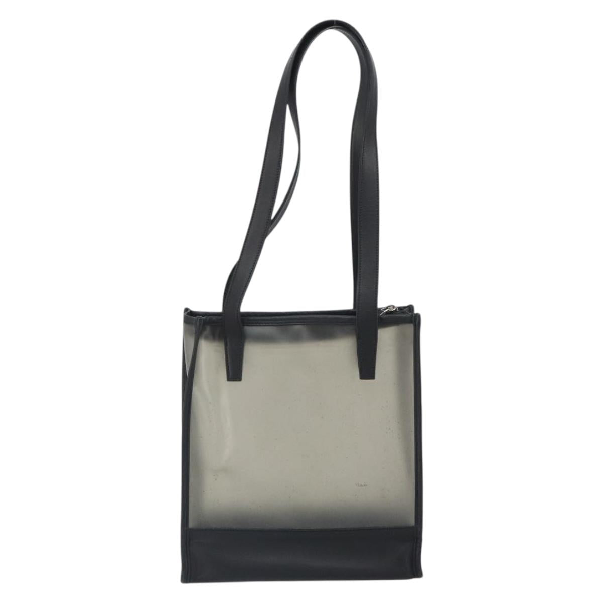 LOEWE Tote Bag Vinyl Black Auth bs32880