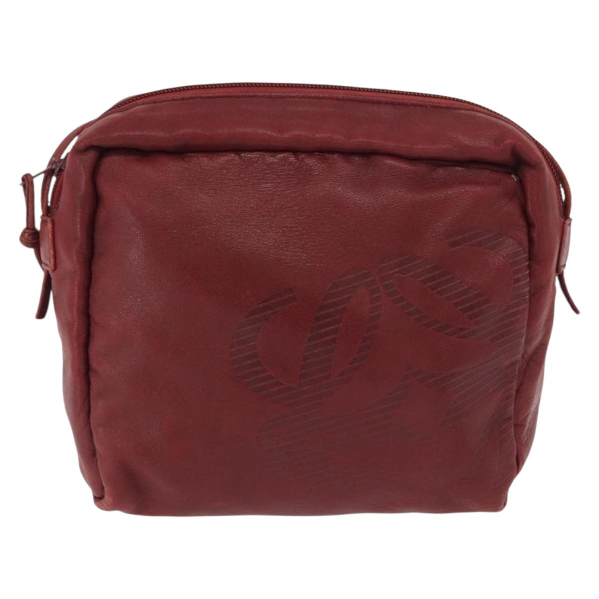 LOEWE Shoulder Bag Leather Red Auth bs32881